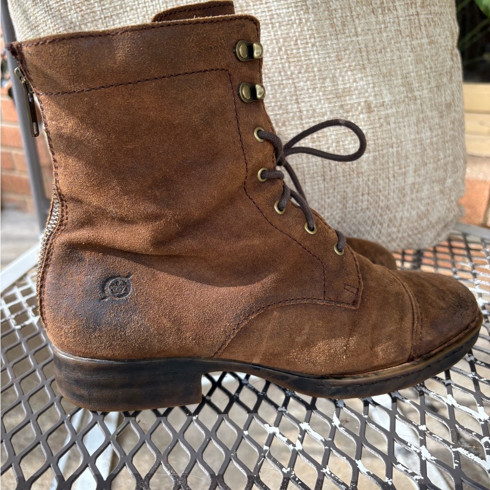 Grunge granny booties Soft Leather/ Suede lace up  Fall 🎃women 7